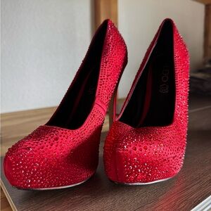 Aldo Red Rhinestone Women's Heels